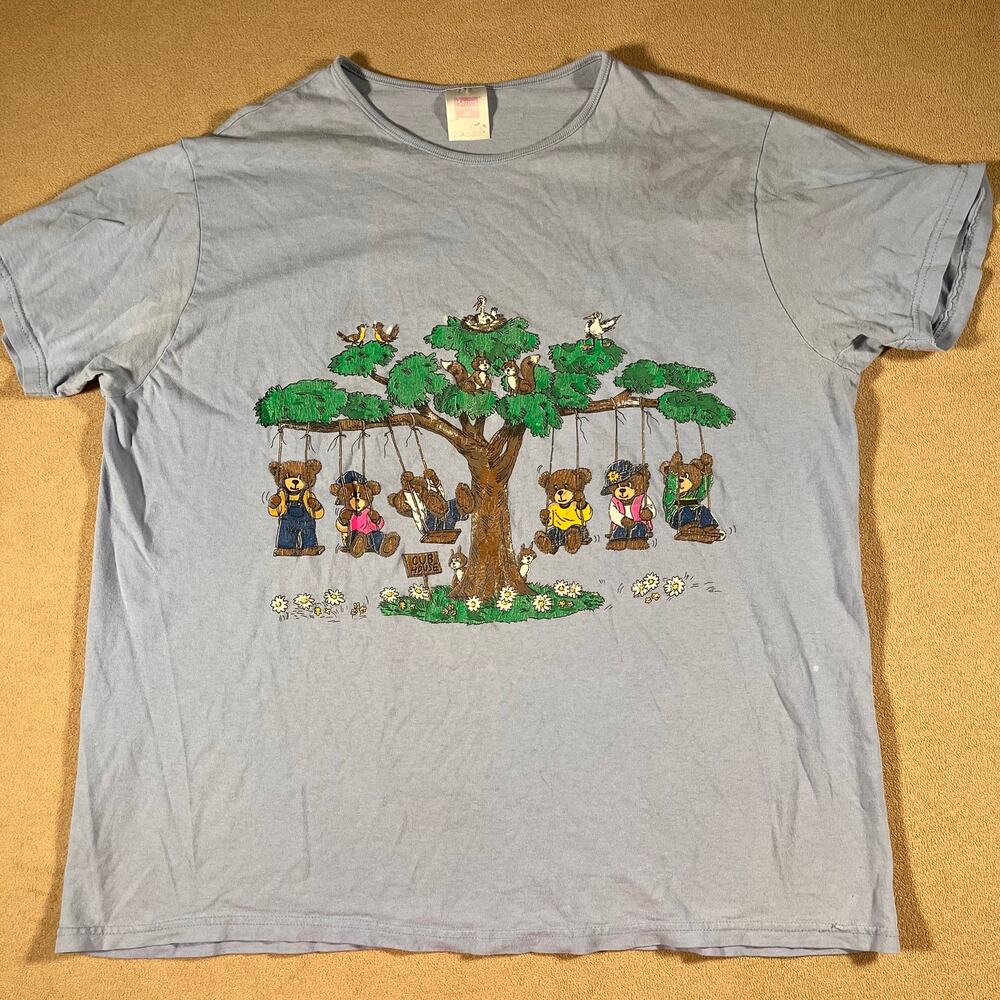 VTG Y2K 90s Oversized Unisex Funny Cute Graphic Nature Cartoon Tee Sz XL